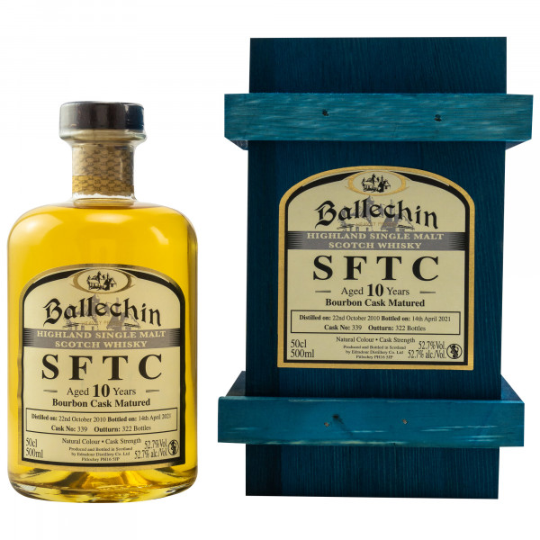 Ballechin SFTC 10 Jahre 2010 - 2021 Bourbon Cask Nr. 339 52,7% 0,5l