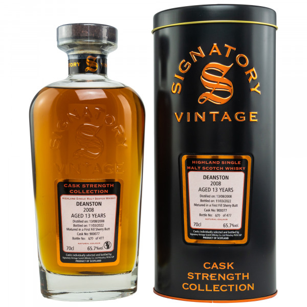 Deanston 13 Jahre 2008 - 2022 First Fill Sherry Butt Signatory Vintage 65,7% 0,7l
