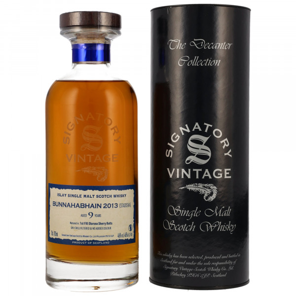 Bunnahabhain Staoisha 9 Jahre 2013 - 2023 Ibisco Decanter Signatory Vintage