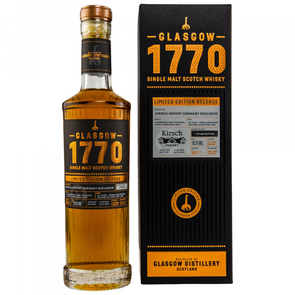 Glasgow 1770 Limited Edition Release Ruby Port Cask 15/102 2015 - 2022